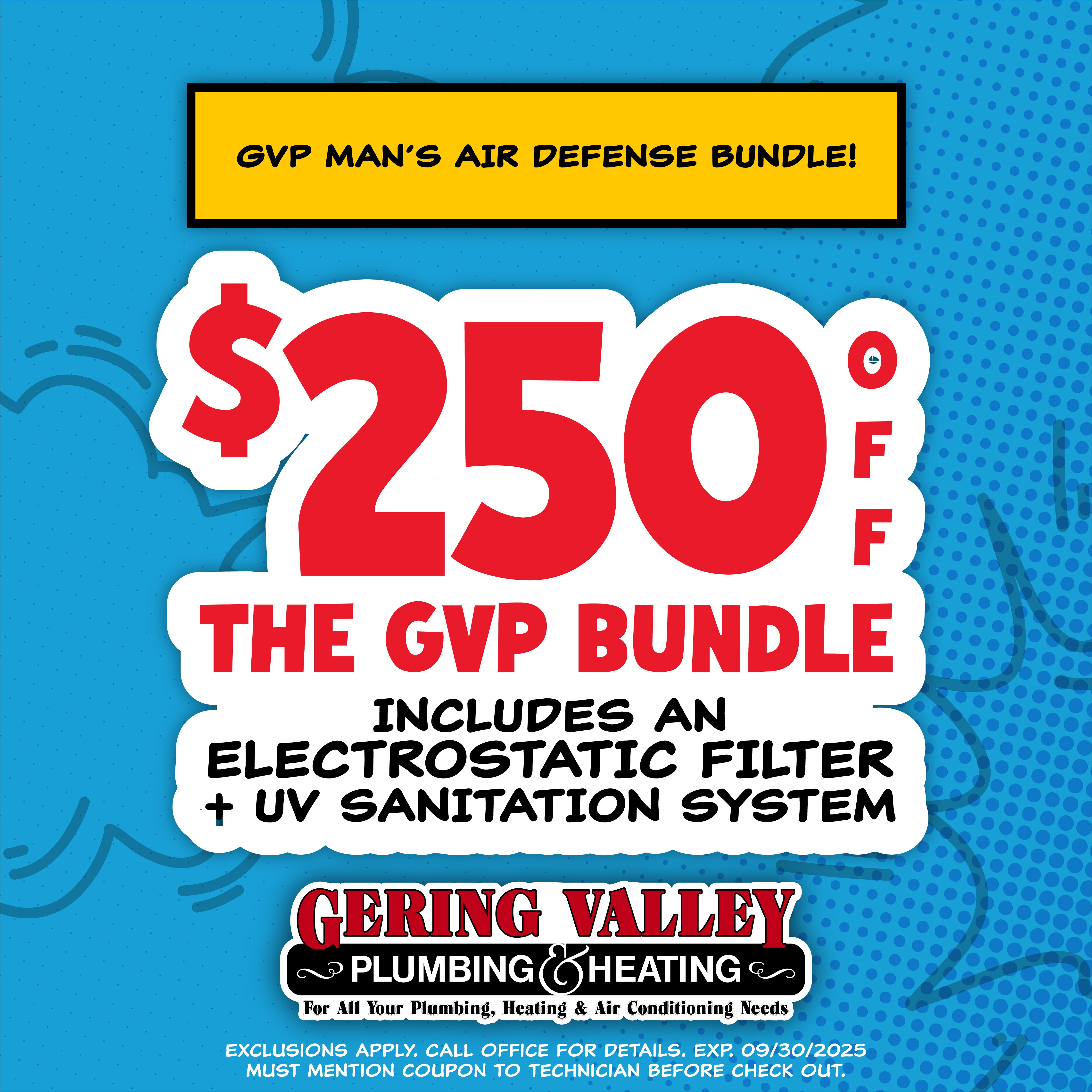 GVP coupon bank. Save with Gering Valley Plumbing & Heating services.