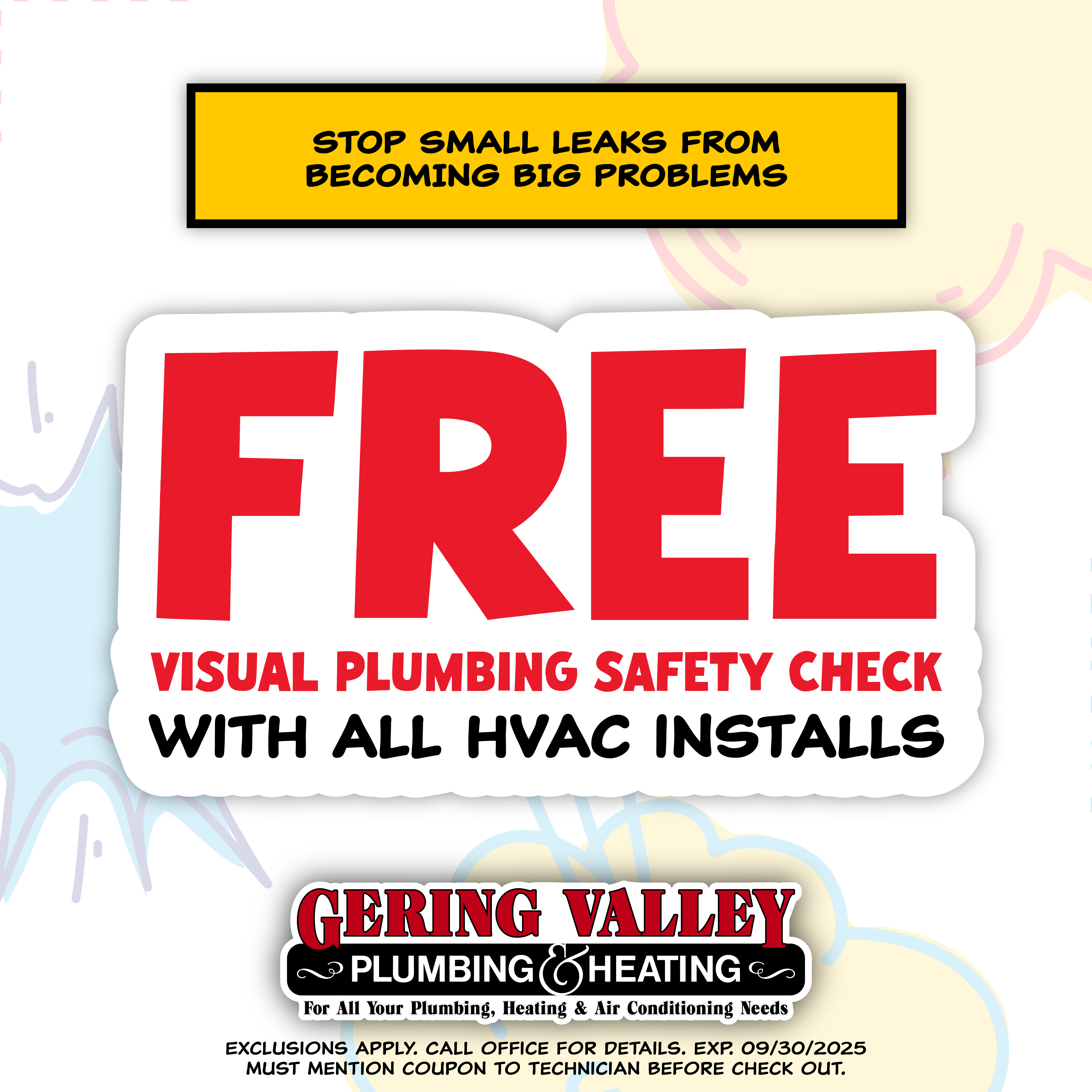 GVP coupon bank. Save with Gering Valley Plumbing & Heating services.