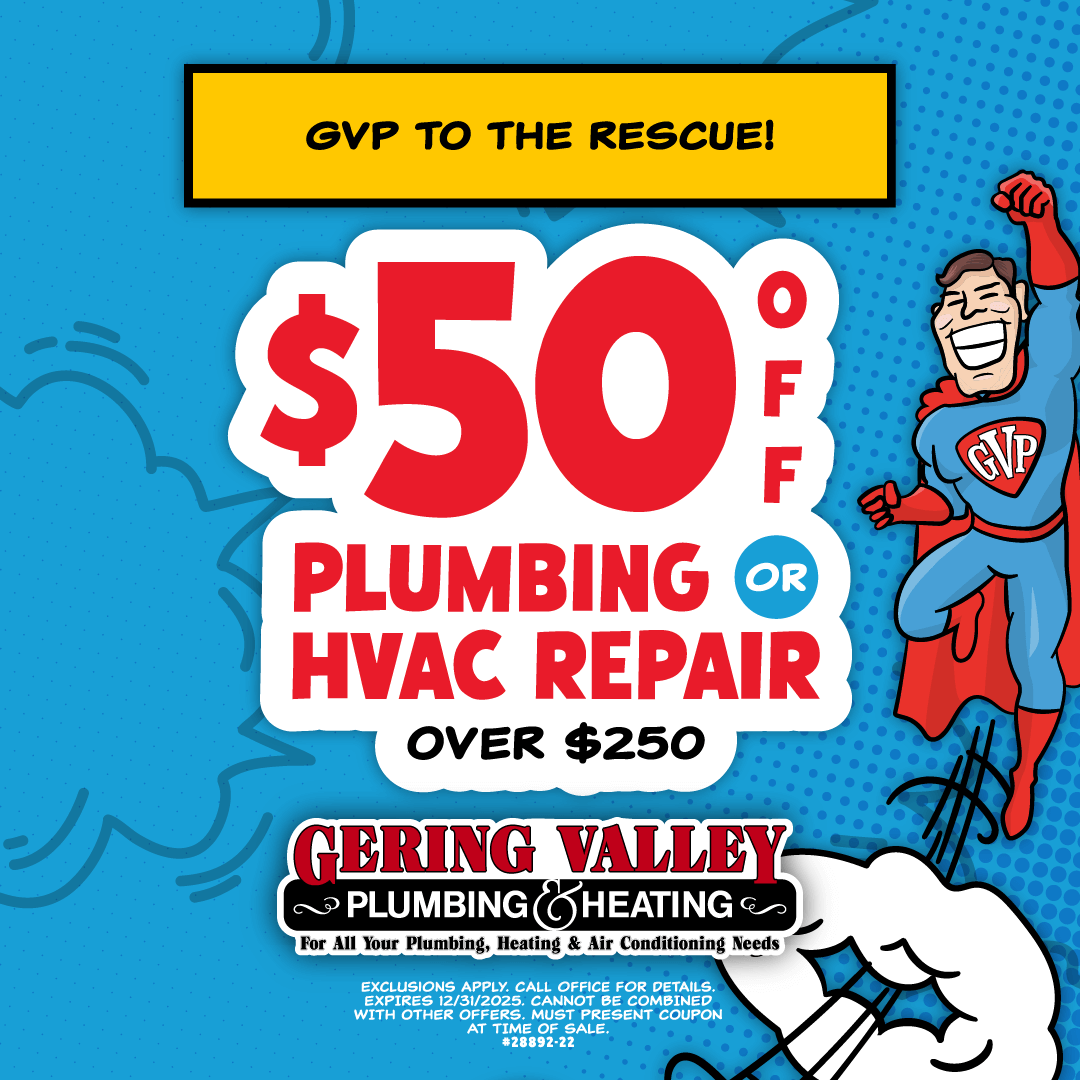 GVP coupon bank. Save with Gering Valley Plumbing & Heating services.